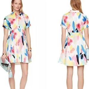 NWT Kate Spade New York Watercolor Shirtdress Size 10 Retail $348